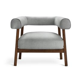 Habitat Elio Fabric Curved Armchair - Grey