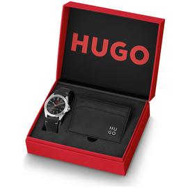 HUGO Men's Adventure Black Strap Wallet Set
