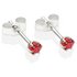 Sterling Silver Red Cubic Zirconia Stud Earrings3MM
