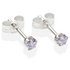 Sterling Silver Lilac Cubic Zirconia Stud Earrings3MM