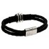 Stainless Steel and Leather Newcastle Utd Bracelet