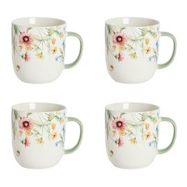 Argos Home Floral Set of 4 Mugs - Cream