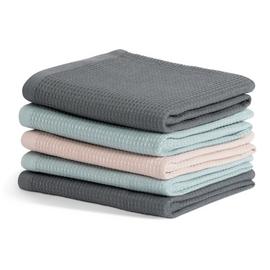 Habitat Waffle Pack of 5 Tea Towel - Multicolour