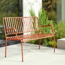 Habitat Indu 2 Seater Metal Garden Bench - Red