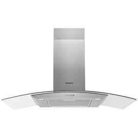 Hotpoint PHGC9.4FLMX Curved Glass Hood - Stainless Steel