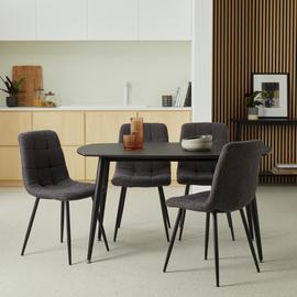 Argos Home Cobin Black Dining Table & 4 Chairs