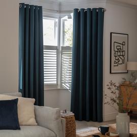 Habitat Plain Blackout Eyelet Curtains