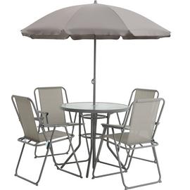 Argos Home 4 Seater Metal Patio Set - Light Grey
