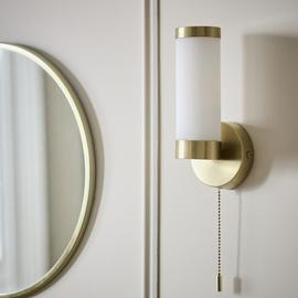 Argos Home Aspley Opal Glass Bathroom Wall Light - Brass