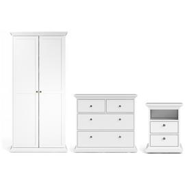 Tvlium Paris 3 Piece 2 Door Wardrobe Set