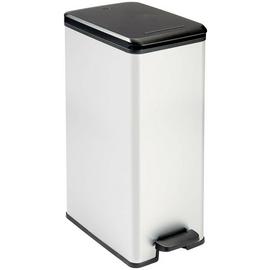 Curver Deco 40 Litre Slim Bin - Silver