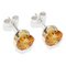 Sterling Silver Champagne Cubic Zirconia Stud Earrings - 7MM