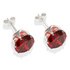 Sterling Silver Red Cubic Zirconia Stud Earrings- 8mm