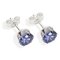 Sterling Silver Tanzanite Cubic Zirconia Stud Earrings-6MM