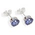 Sterling Silver Tanzanite Cubic Zirconia Stud Earrings-6MM