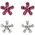 Link Up Sterling Silver Pink and White Flower Studs2.