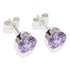Sterling Silver Lilac Cubic Zirconia Stud Earrings- 7MM
