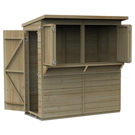 Forest Beckwood Shiplap 2 Windows Pent Garden Bar - 6 x 3ft