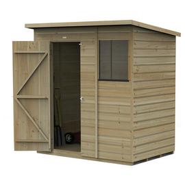 Forest Beckwood Shiplap 1 Window Pent Shed - 6 x 4ft