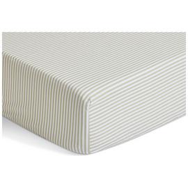 Habitat Green Stripe Printed Fitted Sheet