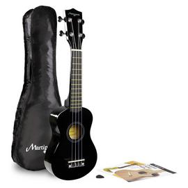 Martin Smith Soprano Ukulele 21-Inch Beginner Pack - Black