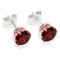 Sterling Silver Garnet Coloured CZ Stud Earrings - 7MM