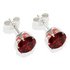 Sterling Silver Garnet Coloured CZ Stud Earrings - 7MM