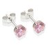 Sterling Silver Pink Cubic Zirconia Stud Earrings5mm