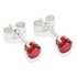 Sterling Silver Red Cubic Zirconia Stud Earrings4MM