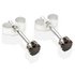 Sterling Silver Black Cubic Zirconia Stud Earrings - 3MM
