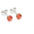 Sterling Silver Orange Cubic Zirconia Stud Earrings5MM