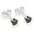 Sterling Silver Black Cubic Zirconia Stud Earrings - 4MM