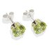 Sterling Silver Light Peridot CZ Stud Earrings - 7MM