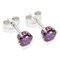Sterling Silver Amethyst Cubic Zirconia Stud Earrings - 5MM
