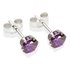 Sterling Silver Amethyst Cubic Zirconia Stud Earrings - 5MM