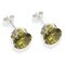 Sterling Silver Dark Peridot Cubic Zirconia Earrings-8MM