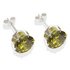 Sterling Silver Dark Peridot Cubic Zirconia Earrings-8MM