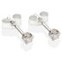 Sterling Silver White Cubic Zirconia Stud Earrings - 3mm