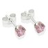 Sterling Silver Pink Cubic Zirconia Stud Earrings4mm.