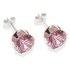 Sterling Silver Pink Cubic Zirconia Stud Earrings - 8mm