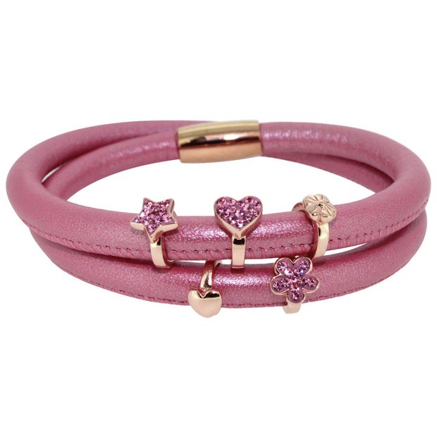 Buy Link Up 2 Row Light Pink Leather Cord Charm Bracelet at Argos.co.uk