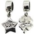 Link Up Sterling Silver Wish and Star Drop CharmsSet of 2