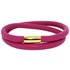 Link Up 2 Row Pink Leather Cord Bracelet.