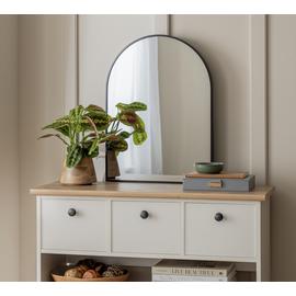 Habitat Arch Metal Wall Mirror - Black - 45x60cm