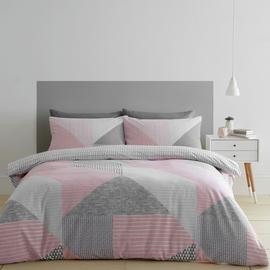 Catherine Lansfield Easycare Larsson Geo Pink Bedding Set