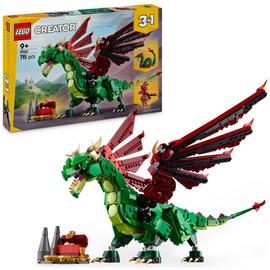 LEGO Creator 3in1 Medieval Dragon Figure, Creative Toy 31161