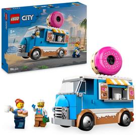 LEGO City Doughnut Truck Toy, Set with 2 Minifigures 60452