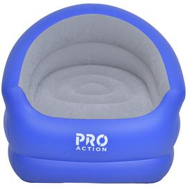 Pro Action Single Inflatable Camping Chair - Grey and Blue