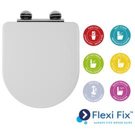 Croydex Garda Soft Close D Shaped Toilet Seat - White