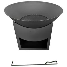 Habitat Steel Firepit With Log Storage